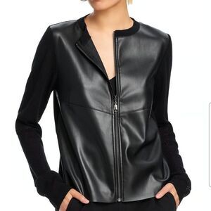 VTG Mossimo Genuine Leather & Wool Sweater Coat Size XL